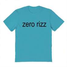 Nearly There Zero Rizz Unisex Graphic Cotton Short-Sleeve T-Shirt - 熱帶藍 - 查看 1