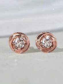 1 Cặp Hoa tai đính đá Cubic Zirconia xinh xắn cho bé gái Quà tặng trang trí hàng ngày cho tiệc sinh nhật - 1 # - Xem 2