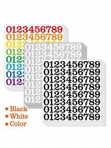 5 cái/bộ Đen Trắng Nhiều Màu Số 0-9 Nhãn Dán Tự Dính, 1 Inch Nhãn PVC Chống Thấm Nước Có Thể Tháo Rời Cho Hồ Sơ Văn Phòng, Giảng Dạy Trong Lớp Học, Trang Trí Nhà Cửa - Nhiều màu - Xem 1