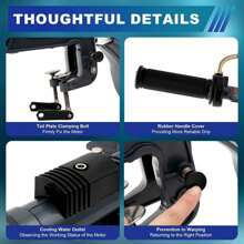 OUKANING Motor fuera de borda de 3.5 caballos de fuerza, 2 tiempos, refrigerado por agua, sistema de enfriamiento por agua, para botes inflables y de pesca - Negro - Ver 6