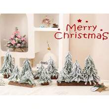Christmas Burlap Mini Christmas Tree With Pine Motif - Multicolor - View 2