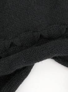 1pc Women Solid Color Knitted Ribbed Bow Design Ear Protective Windproof Warm Cute Japanese Style Knitted Hat, Suitable For Daily Walking, Vacation And Outing Winter Fall