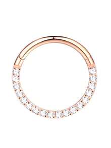 1 chiếc khuyên mũi kín bằng titan Zirconia, hoa tai tối giản thích hợp đeo hàng ngày, dành cho cả nam và nữ - Nhẫn mũi kim cương mặt phẳng - Xem 5