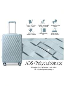 Sea Choice Luggage Sets 3 Piece Hard Shell PC+ABS Durable Suitcases With Cosmetic Case Trolley Travel Suitcase - Grey - View 4