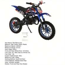 Small Dirt Bike, Mini Gas Power Motocross, Pocket Motorbike - Blue - View 7
