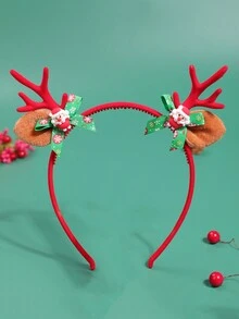 1 件圣诞驯鹿和松果装饰头带，圣诞氛围头饰 - 彩色 - 查看 5