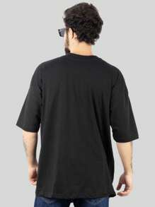 Kit 4 Men's Oversized Premium Streetwear Basic Wide T-Shirt 100% Cotton Thick Collar - 彩色 - 查看 8