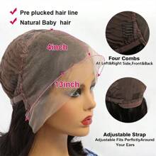 250% Density Highlight Ombre Lace Front Wig Human Hair 13x4 HD Honey Blonde 4/27 Deep Wave Lace Frontal Wigs Glueless Wigs Human Hair Pre Plucked With Baby Hair - S4/27 - View 5