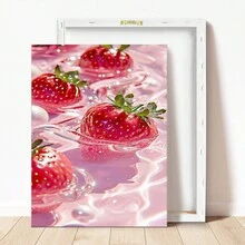 1pc, Tranh treo tường Canvas, Poster trang trí tường hình quả dâu tây hồng hoàn hảo, Poster trang trí hình quả dâu tây siêu ngọt ngào, Trang trí phòng trang trí nữ tính, Phòng bé gái, Quà tặng tuyệt vời nhất cho anh ấy/cô ấy - Nhiều màu - Xem 8