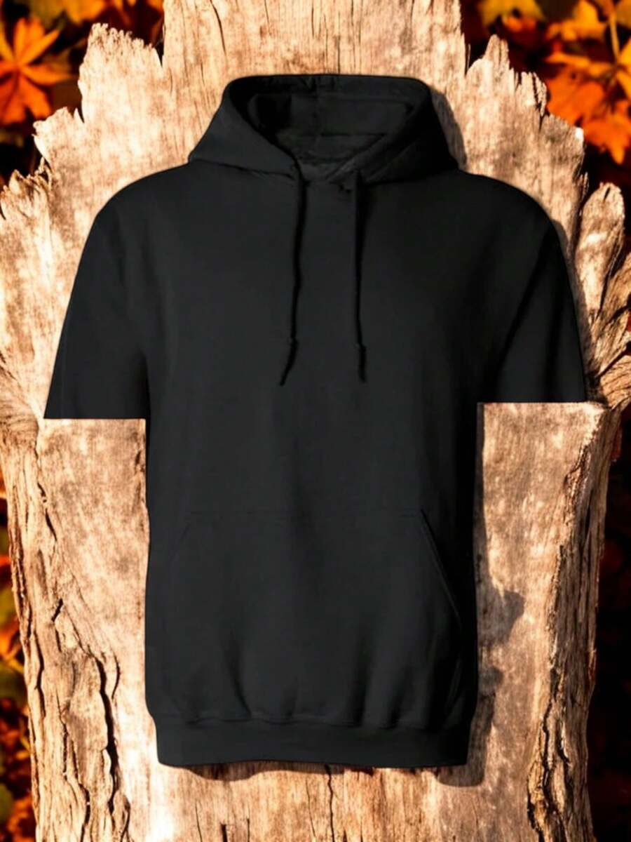 HOODIE MANGA CORTA SUDADERA - Negro - Ver 1