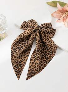1pc Elegant Cute Leopard Print Bow Spring Hair Clip