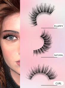Asiteo 7对装奢华蓬松假睫毛 - 浓密纤长，3D立体，可重复使用，柔软轻盈，貂毛般质感，打造迷人眼妆