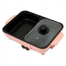 Rainaut 2 In 1 Smokeless Non-Stick Cooking Pan Electric Shabu Hot Pot BBQ Grill Portable - US A Type Plug(110-127V) - View 8