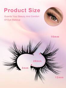 Nửa mi 7 cặp mi mắt mèo 16mm Mi tự nhiên, mi cong nhẹ, dễ thương, mi góc 3/4 trông giống như mi nối - Mi tự nhiên - Xem 2