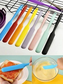 Bộ 8/6/4/2/1 thìa trộn kem, thìa nạo kem bằng silicon có cán dài, thìa phết kem bánh, thìa trộn kem bằng silicon nhỏ phải có trong bếp, que trộn sáp dạng lọ lớn có góc nghiêng để trộn sáp cứng. - Nhiều màu - Xem 12