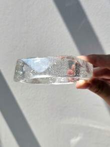 1 pieza Brazalete de resina transparente y asimétrico, nueva joyería glamorosa para mujeres, regalo elegante y de moda vintage