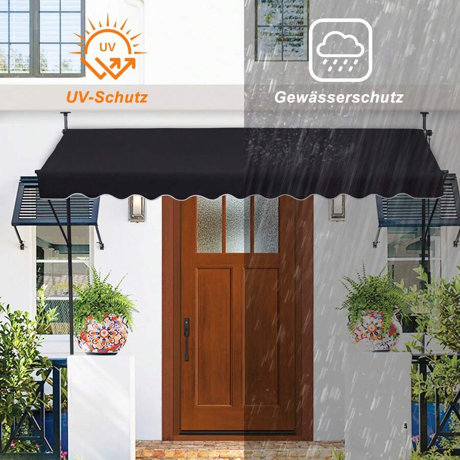 CLIPOP 2.5 X 1.2 M Standing Manual Awning Patio Awning Gazebo Canopy