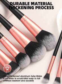 15-18-20-25-32PCS Makeup Brush Set+3PCS Makeup Sponges+3PCS Mini Makeup Sponges+3PCS Triangle Powder Puffs+3PCS Mini Air Cushion Powder Puffs+1pc Hairband+2PCS Hand Bowl Strap+1pc Makeup Brush Cleaning Tools - 彩色 - 查看 4