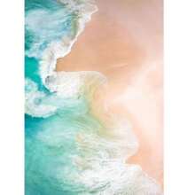 1pc Roze Strand Oceaan Canvas Kunstwerk Poster HD Afdrukken Surf Kokosnoot Boom Nordic Wandkunst Foto Woonkamer Slaapkamer Woondecoratie Geen Lijst