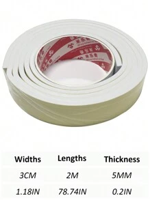 EVA 粘性泡沫胶带、窗户和门密封条、自粘泡沫绝缘减震胶带，用于门窗隔音和橱柜防撞 - 彩色 - 查看 12