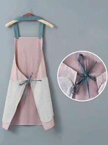 1 Pc Durable Chef's Apron- Waterproof, Girl Pattern And Christmas Reindeer Pattern,Oil-Resistant With Pockets- Unisex Kitchen Wear,Stylish Protection For Cooking Enthusiasts - Multicolor - View 3