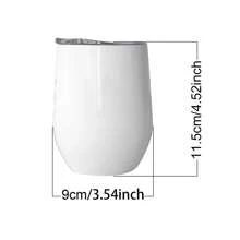 1 pieza Taza de café/té de acero inoxidable con forma de huevo de 12 onzas, con estampado de Papá Noel y renos, de doble pared aislada, con tapa, un gran regalo de Navidad para familiares y amigos