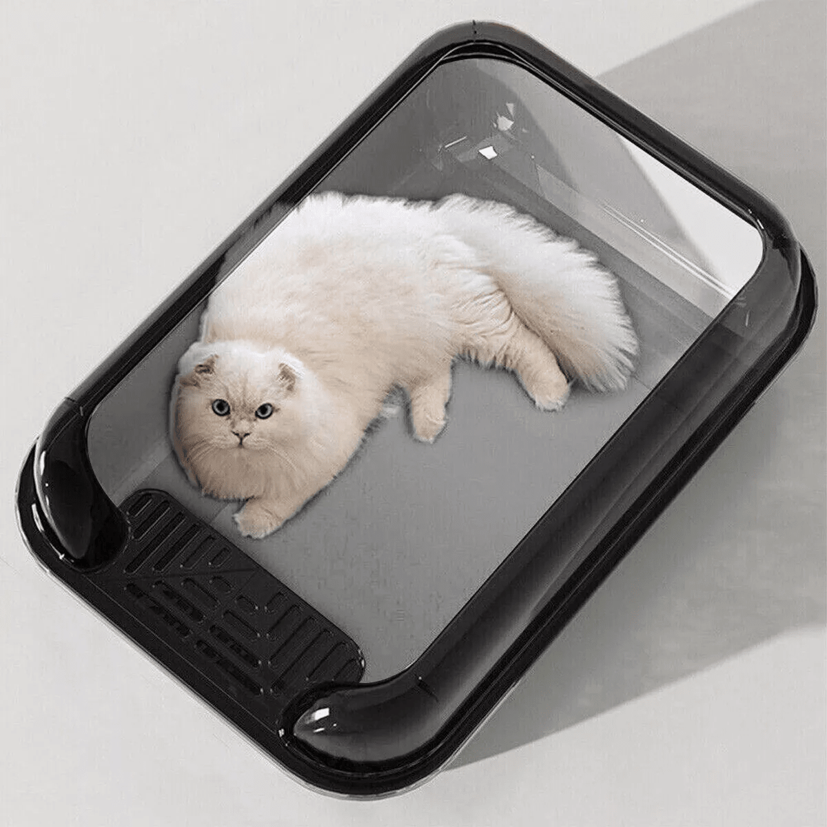 Extra Large Open Cat Litter Box Deep Pan AntiSplashing Cat Toilet