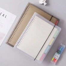 1 套 - A4/B5/A5 活页夹笔记本可再填充空白/线/网格/康奈尔可用可更换金属环计划器螺旋笔记本办公室夹活页夹日记本适用于大学学校用品文具 26 孔返校圣诞新年礼物