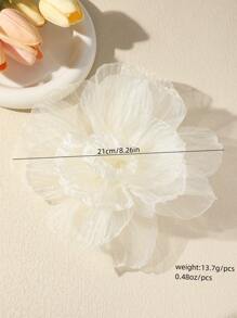 1 chiếc trâm cài áo hoa Organza thủ công độc đáo, phong cách Pháp cổ điển thanh lịch và thời trang, thiết kế đa năng cho phụ nữ, bộ đồ vest, váy, trang phục dự tiệc, trang phục hàng ngày và quà tặng Valentine, mẹ, mẹ, ngày của mẹ, quà tặng - trắng - Xem 4