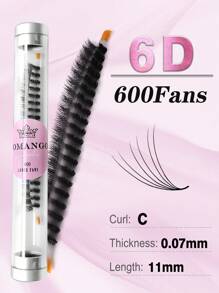 CoMango 600fans 预制卷睫毛延长 手工制作天然长茎睫毛 3D/6D/10D/12D/14D/16D 8-15mm 仿貂毛睫毛延长 睫毛簇、睫毛簇、单根睫毛、睫毛、假睫毛 - C - 查看 11