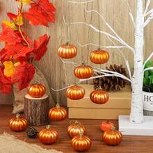 12 đồ trang trí treo hình bí ngô mini, đồ trang trí hình bí ngô cam mừng lễ Tạ ơn Halloween cho mùa thu, mùa gặt, cây thông Noel, đồ trang trí nhà cửa - trái cam - Xem 5