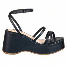 Women's Wedge Sandal Comfortable Platform Straps - 黑色 - 查看 1