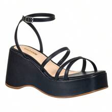 Women's Wedge Sandal Comfortable Platform Straps - 黑色 - 查看 2