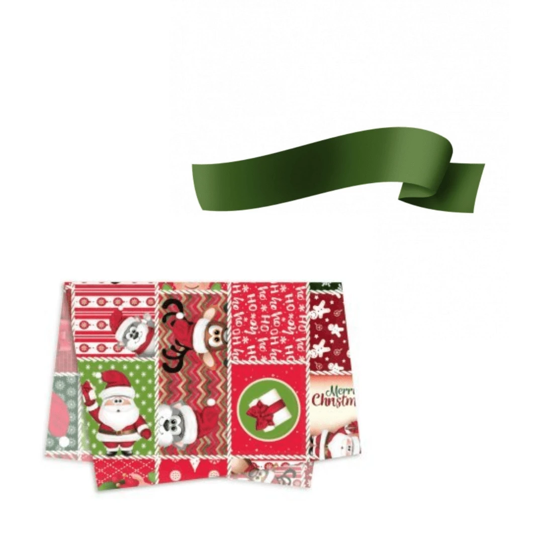 CHRISTMAS COLLECTION Selection Of Tissue Paper + Decorated Ribbon