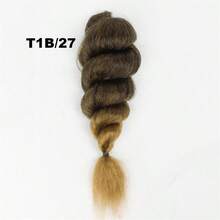 大型非洲辫子，26 英寸巨型 Yaki 预拉伸合成编织接发，适合女性，耐热 - 彩色 - 查看 16