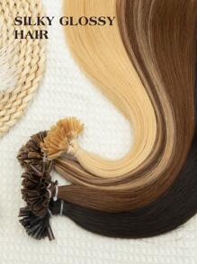 50pcs U-Tip Keratin Human Hair Extensions, Invisible Nail Tip Straight Hair Extensions - S613 - View 3