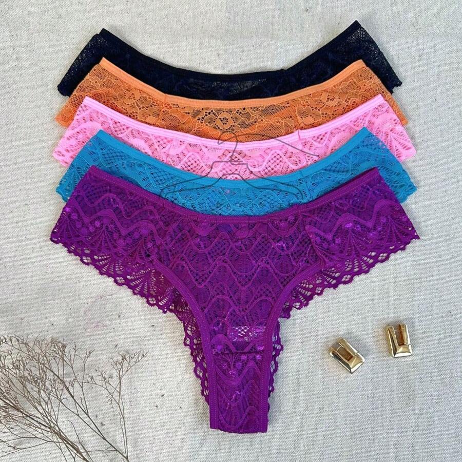 Kit 10 Panties In Polyamide Lace Comfort Sensual Thong Premium Lingerie For Resale - Nhiều màu - Xem 1