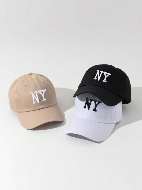 1 pieza Gorra de béisbol bordada de NY, sombrero casual para protección solar al aire libre, adecuado para niños y niñas en primavera, otoño, viajes, playa y vacaciones