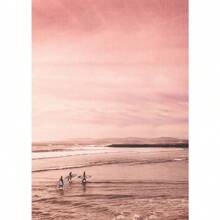 1pc Roze Strand Oceaan Canvas Kunstwerk Poster HD Afdrukken Surf Kokosnoot Boom Nordic Wandkunst Foto Woonkamer Slaapkamer Woondecoratie Geen Lijst