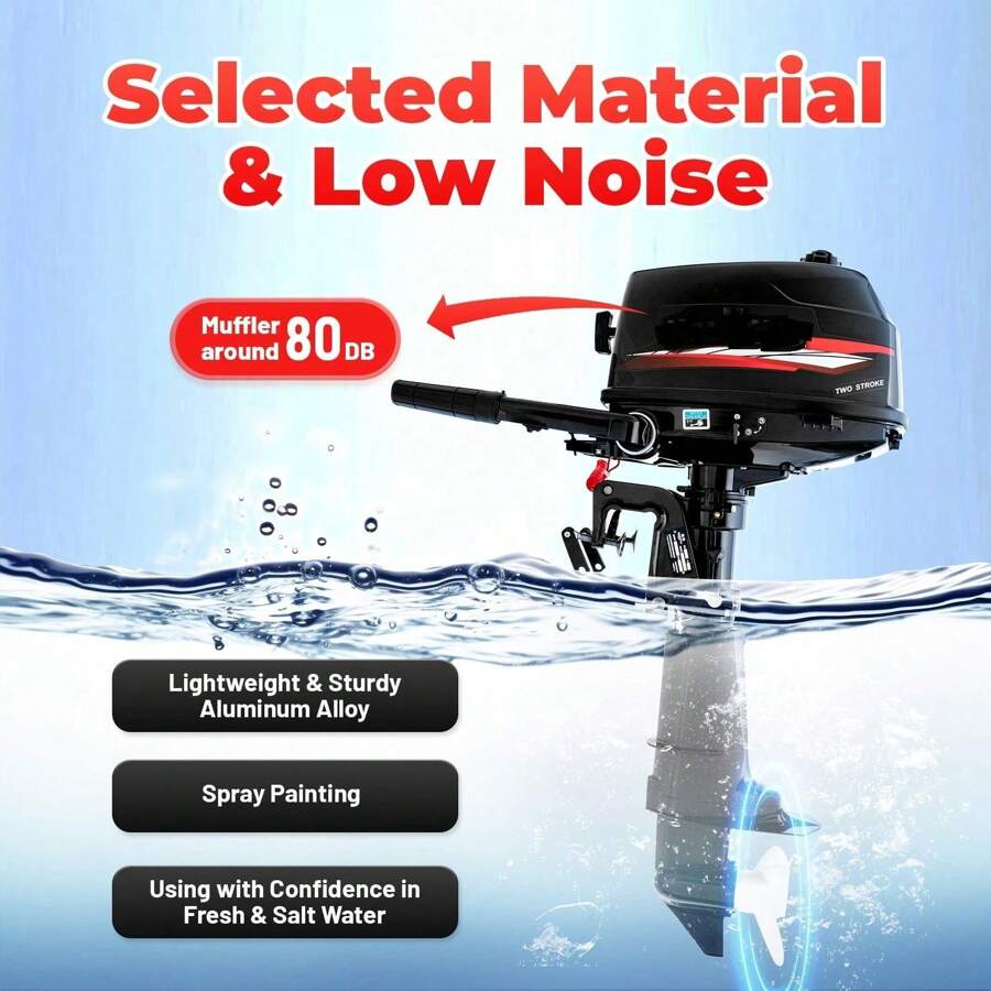 2Stroke 6 Horsepower Outboard Motor Boat Marine Engine Water Cooling