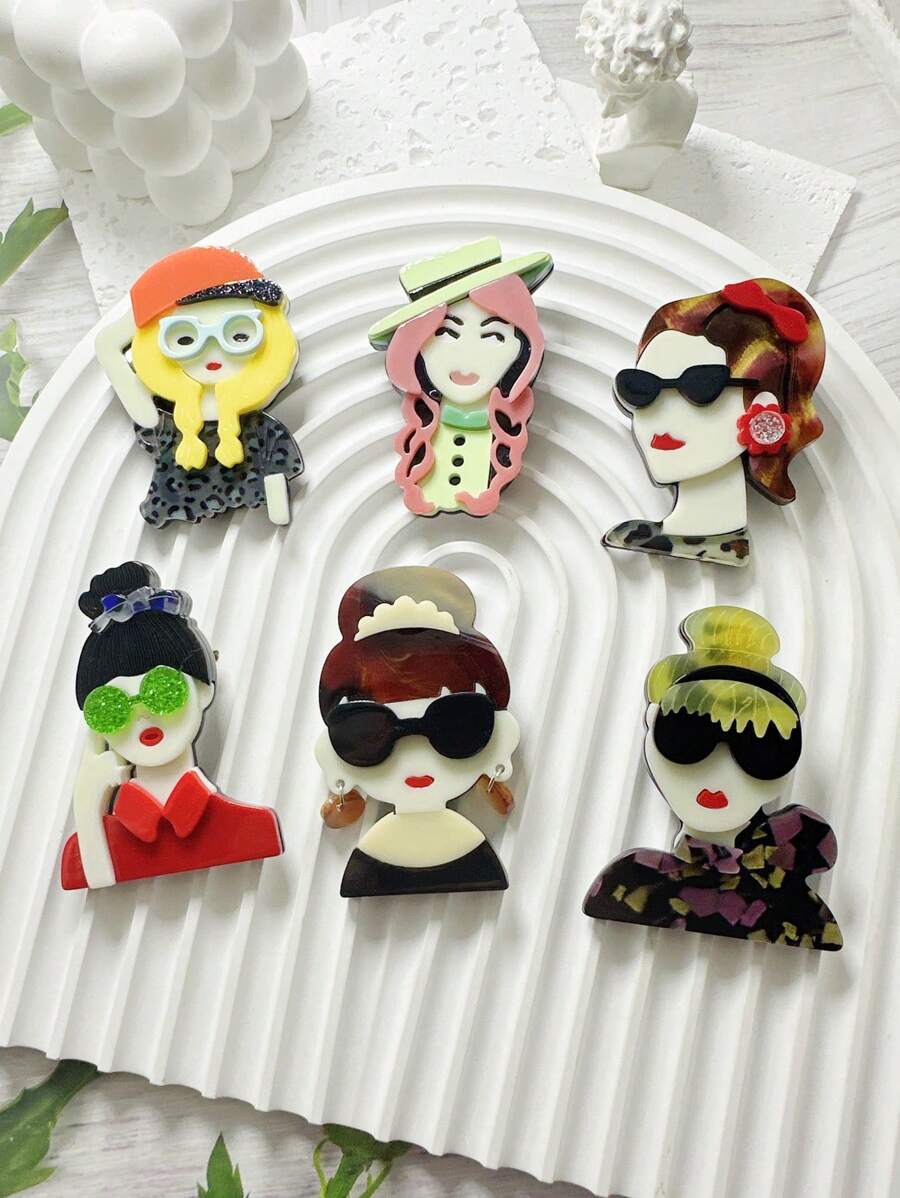 1 Pc Fashionable Acrylic Cute Girl Style Brooch Accessory