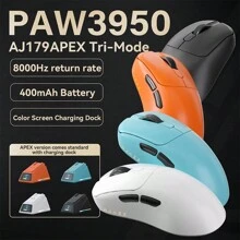 Ajazz AJ179 Apex Wireless Gaming Mouse PAW3950 30000dpi Charging Dock Macro Defines Lightweight Wireless Gaming Mousee - 藍色 - 查看 3