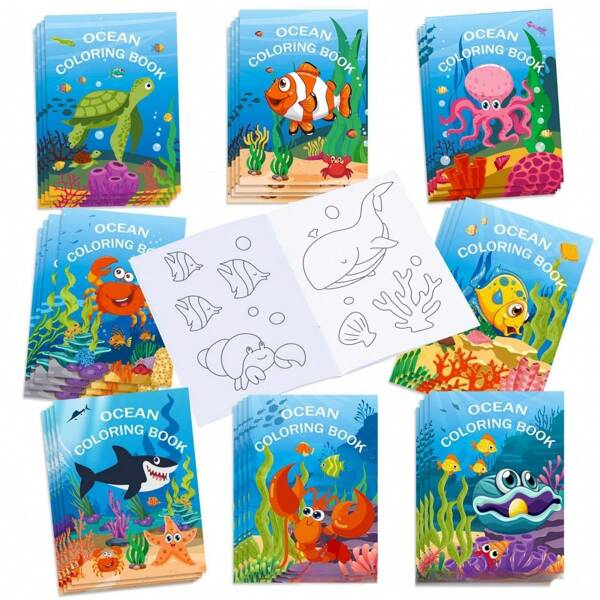 Livro de colorir DIY Underwater World Marine Life, livro de atividades criativo e educativo com tema oceânico e criaturas marinhas divertidas, ideal para projetos de arte, alívio do estresse, relaxamento, aprendizado e ideias de presentes para amantes do oceano