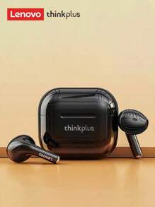 1 件联想 LP40 黑色无线耳机，半入耳式，运动音乐 HIFI 低音，长待机，带麦克风的高清通话，被动降噪，紧凑型便携式无线耳塞，兼容智能手机和平板电脑
