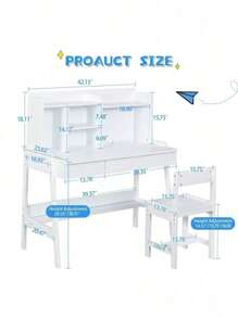 Modern Classic Desk, Children's Desk, Solid Wood Desk, Bedroom Boy And Girl Family Desk And Chair Set, Compact, Multi-Space Available, Multi-Color Optional, Multi-Storage Space, Color:Blue