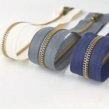 5pcs 5#40-80cm(15.74-31.49in) Faux Antique Copper Metal Zipper With Teeth For Jacket, Coat, Puffer - 5# Metal - View 4