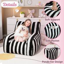 JOYRACER Bean Bag Chair - Boucle Tufted Bean Bag Couch - Bean Bag Chairs For Adults  - Accent Sofa Chair With Pocket - For Living Room,Bedroom Dorm Reading - Black - View 6