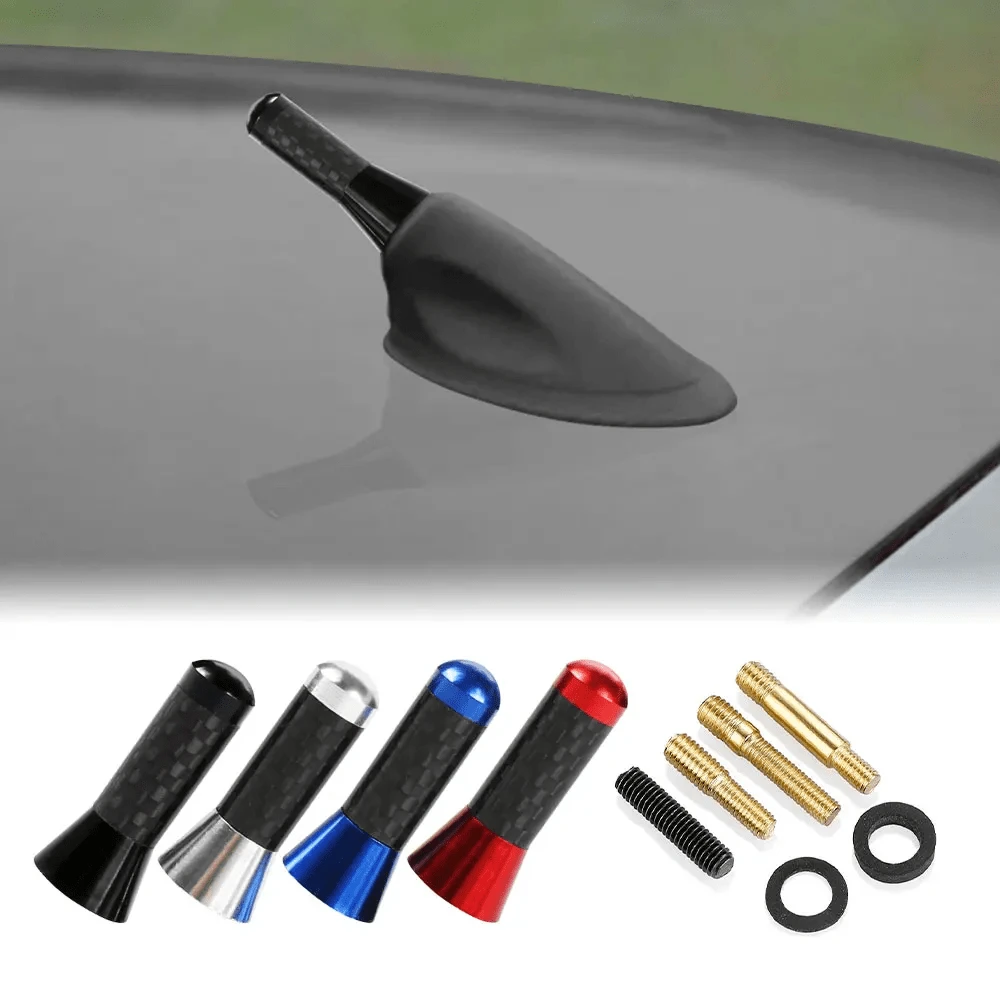 Ăng-ten mini ngắn 3,5cm/1,38in cho xe hơi, Ăng-ten sợi carbon, Ăng-ten ngắn, Phụ kiện Ăng-ten kim loại cho máy thu radio - Một cỡ - Xem 1