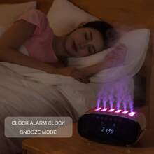 Wireless Speaker & Alarm Clock Humidifier - Color-Changing Cool Mist Humidifier With Digital Clock, Remote, And Mood Lighting For Home, Office, And Bedroom
