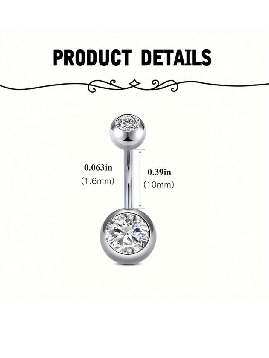 CIZME 5 pièces Pack d'anneaux de nombril 14 gauge Anneaux de nombril en